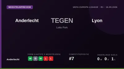 Anderlecht begint donderdag aan de Europa League met een thuisduel tegen Olympique Lyon, nadat het afgelopen weekend een...